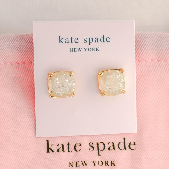 Kate Spade Small Square Stud in Opal Glitter (with Dust Bag) NEW - Picture 3 of 4